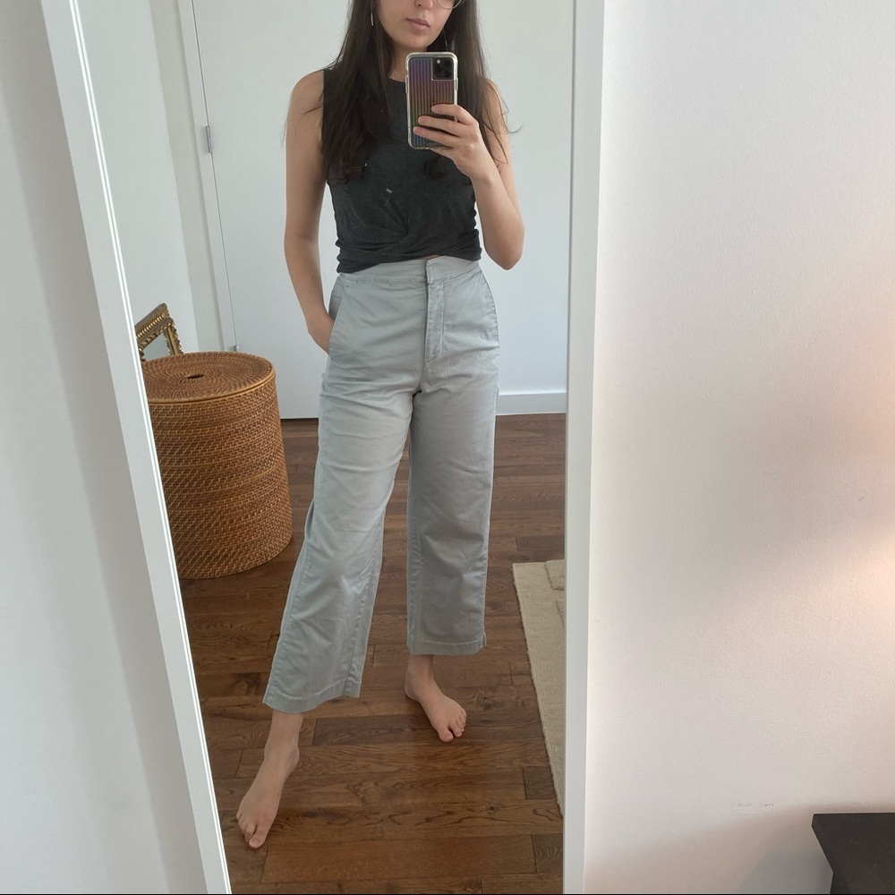 Aritzia Gray Wide Leg Pants